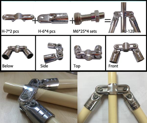 Double Angled Pivoting Joint Chrome Pipe Connectors For Capacity Flow Rack and Conveyor