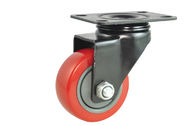 Double Ball Bearing Swivel Caster Wheels Heavy Duty 125MM PU Rubber Caster in Red