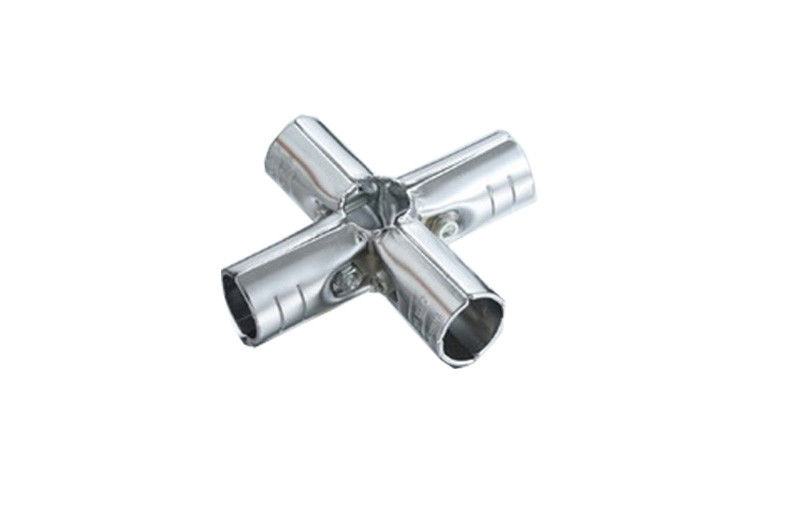 Dia 28mm Lean Pipe Metal Pipe Connectors Chrome Plated Electrophoretic Processing