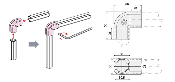 RoHS Round 90 Degree Elbow Welding Connection Aluminum Tube Fitting AL-2