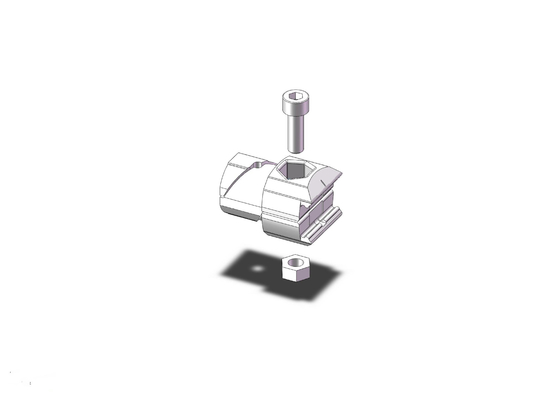 Sandblasted Silver White ADC-12 Aluminum Alloy Connector AL-1-S 1.2mm