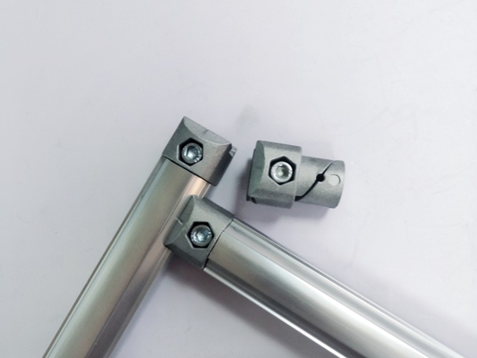 Internal Joint Aluminum Connector Diameter 28mm Sandblasted Silver AL-1-S(1.7)