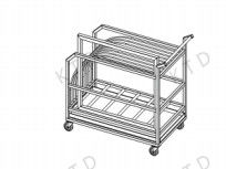 Industrial Transport Trolley for Screen Printing Plate Frames with 100kg Load Capacity and Silent Casters