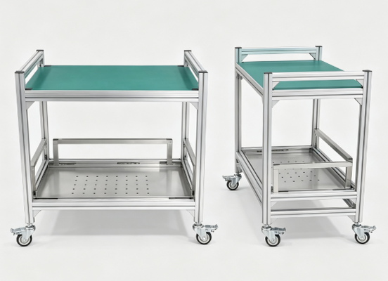 MGX‑A Aluminum ESD Mobile Trolley, Anti‑Static Work Cart for Factory Workshop, Smooth Rolling Lockable Casters, Custom Sizes Available