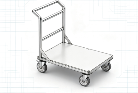 KTD‑T‑008 Flat Trolley, SUS304 SUS201 Material Handling Cart with 200kg Load Capacity