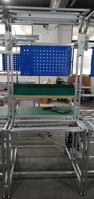 Aluminum Profile ESD Lean Workstation with Pegboard, Flow Rack & Lighting System