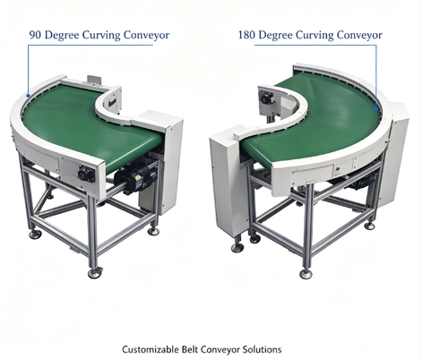 Turning Belt Conveyor 90 & 180 Degree Anti-static PVC Curve Conveyor Line