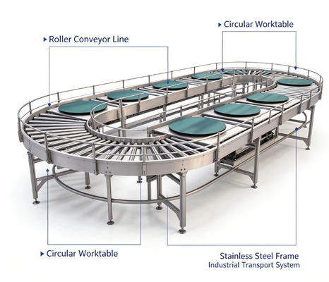 Roller Conveyor Line, Anti-static Belt Roller Assembly Conveyor for Workshop Production Line