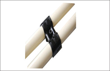 Parallel Black Metal Joint Fittings for Pipe Racks , Zinc / Nickel / Chrome Plated