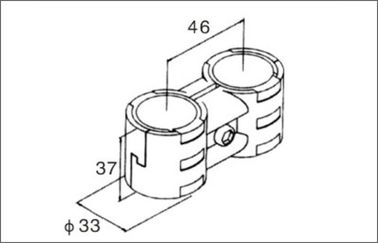 Parallel Black Metal Joint Fittings for Pipe Racks , Zinc / Nickel / Chrome Plated