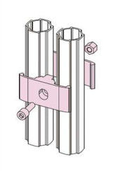 ISO9001 AL-11 Aluminum Tube Fitting Die Casting Double Tube Parallel Connector