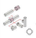 AL-18-B Anodizing Aluminum Pipe Joints ADC-12 Without Slot