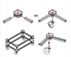 OD 28mm Aluminum Pipe Fittings AL-37 Anodize For Casterfor