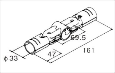 Glossy Surface Black Metal Pipe Connectors , 28mm Diameter Black Pipe Fittings