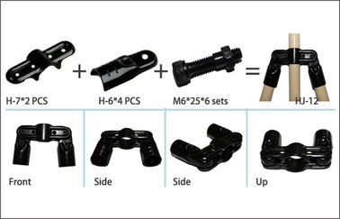 Glossy Surface Black Metal Pipe Connectors , 28mm Diameter Black Pipe Fittings