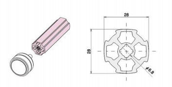 Rack System T5 6063 Aluminum Tube Solid Core M Type For Rack Workstation Casting