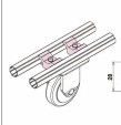 Die Casting Aluminum Tubing Joints Silver White AL-21 In Castor