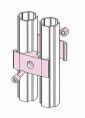 Aluminum Alloy Sandblasting Parallel Holder Pipe Connector Silver White For Workbench Frame