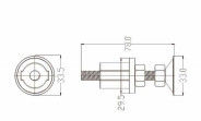 Foot Cup Aluminum Tubing Joints AL-24B Casting For OD 28mm Pipe
