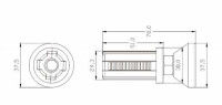 SGS Plastic Foot Cup Aluminum Pipe Fittings AL-24C For OD 28mm