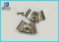 Oblique Double Chrome Pipe Connectors Clamp Clip Lean Tube For Floor Display Board