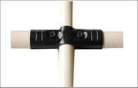 Pipe Rack System Vertical Pipe Cross Connector Black Coated Metal Pipe Connectors