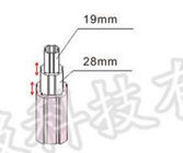 Outer Connector 6063-T5 28mm 19mm Aluminum Pipe Joints