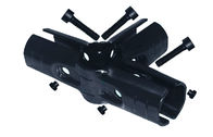 Four Way Black Metal Pipe Joints / Connectors Wear-resisting