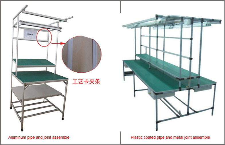Lean Pipe Rack Workstation Industrial Workbench Aluminum Plastic Coated Metal Joint