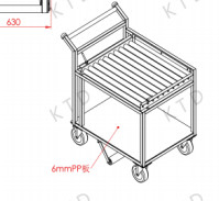 KUTED Transport Trolley for Screen Rack 968Lx630Wx1003H mm and 150kg Load Capacity