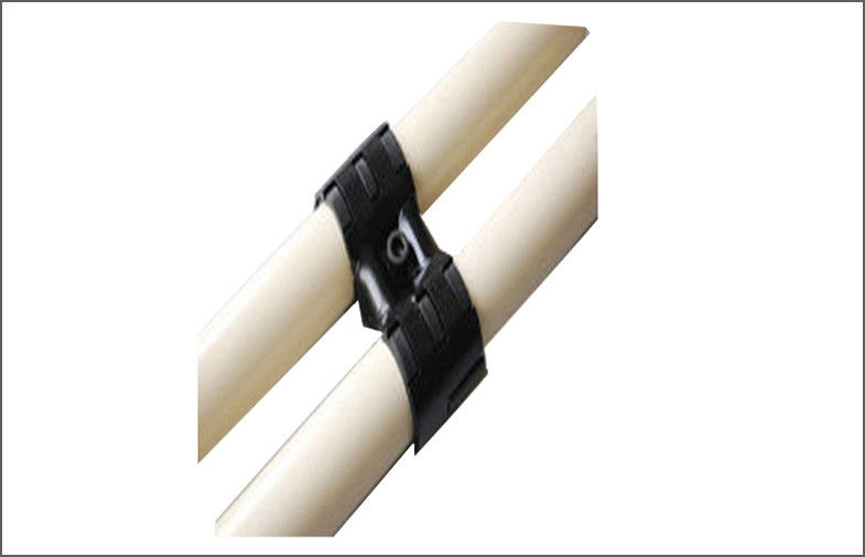 Corner Welded Soldered Joint Metal Pipe Connectors Electrophoresis Black For 28mm Pipe