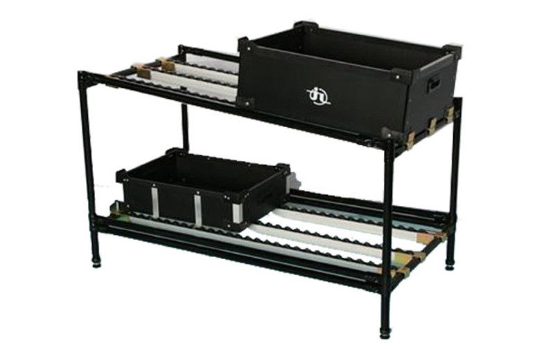 Black Plastic Coated Steel Pipe Rack / Industrial Shelving , Fifo Flow Racking Systems