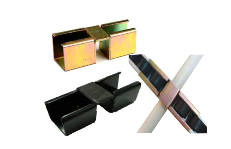 Black / Golden Metal Roller Track Joint / Connectors 28mm Coated Pipes