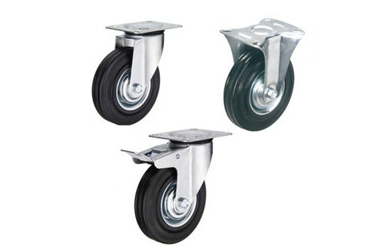 4&quot; 5&quot; Rigid Plate PU Heavy Duty Swivel Casters For Racking System