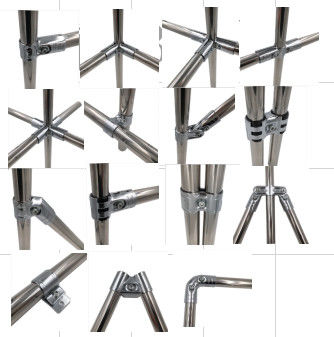 2.3mm Thick Stamping Slivery Steel Pipe Connectors Adjustable SPCC