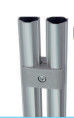 Aluminum Alloy Sandblasting Parallel Holder Pipe Connector Silver White For Workbench Frame