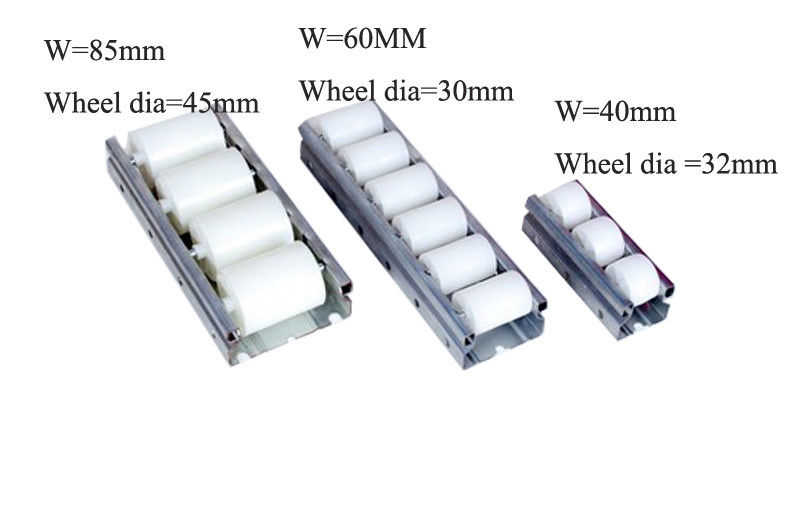 Iron Frame Track Roller System 60mm White Placon Roller Track For Conveyor