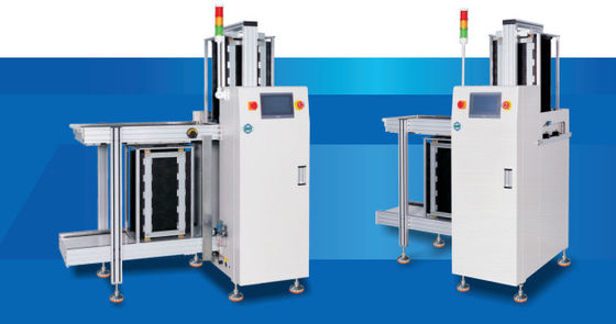 Automatic Loader SMT PCB Conveyor Machine with PLC Control for 80x50-330x250mm PCB Size and 355*320x565mm Material Box