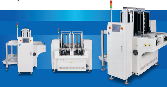 quality SMT Series PCB Conveyor Machine/Dual Magazine Unloader Boundary dimension 1475x1475x1220mm PCB Hight 900±20mm factory